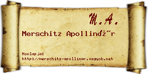 Merschitz Apollinár névjegykártya